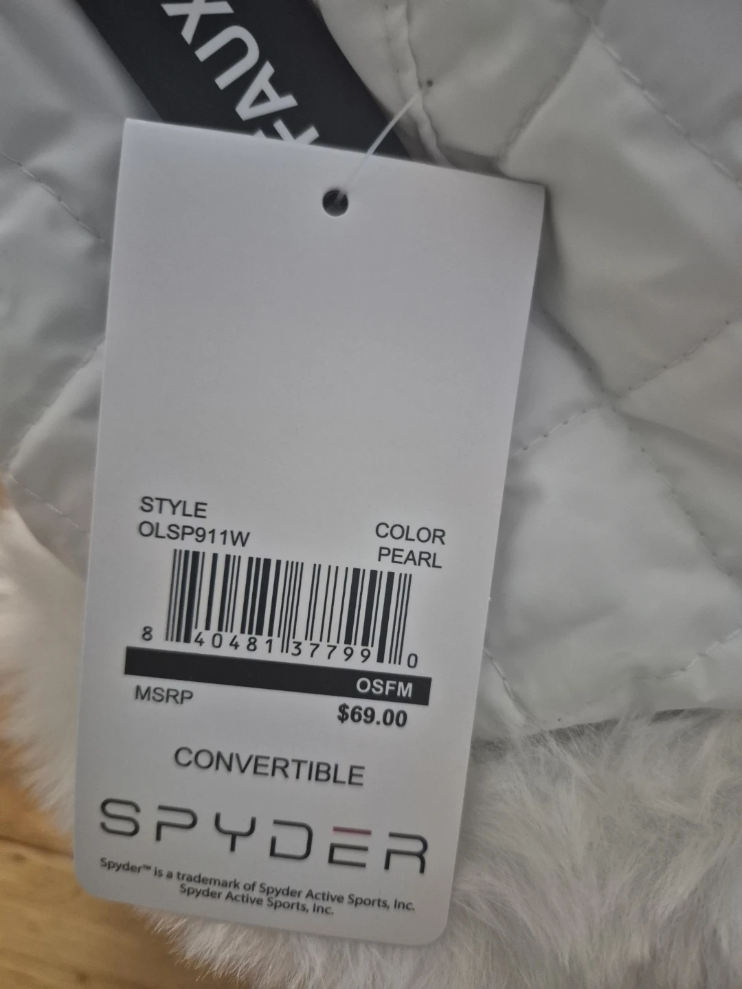 Spyder Convertible Trapper Hat - Pearl - photo 3