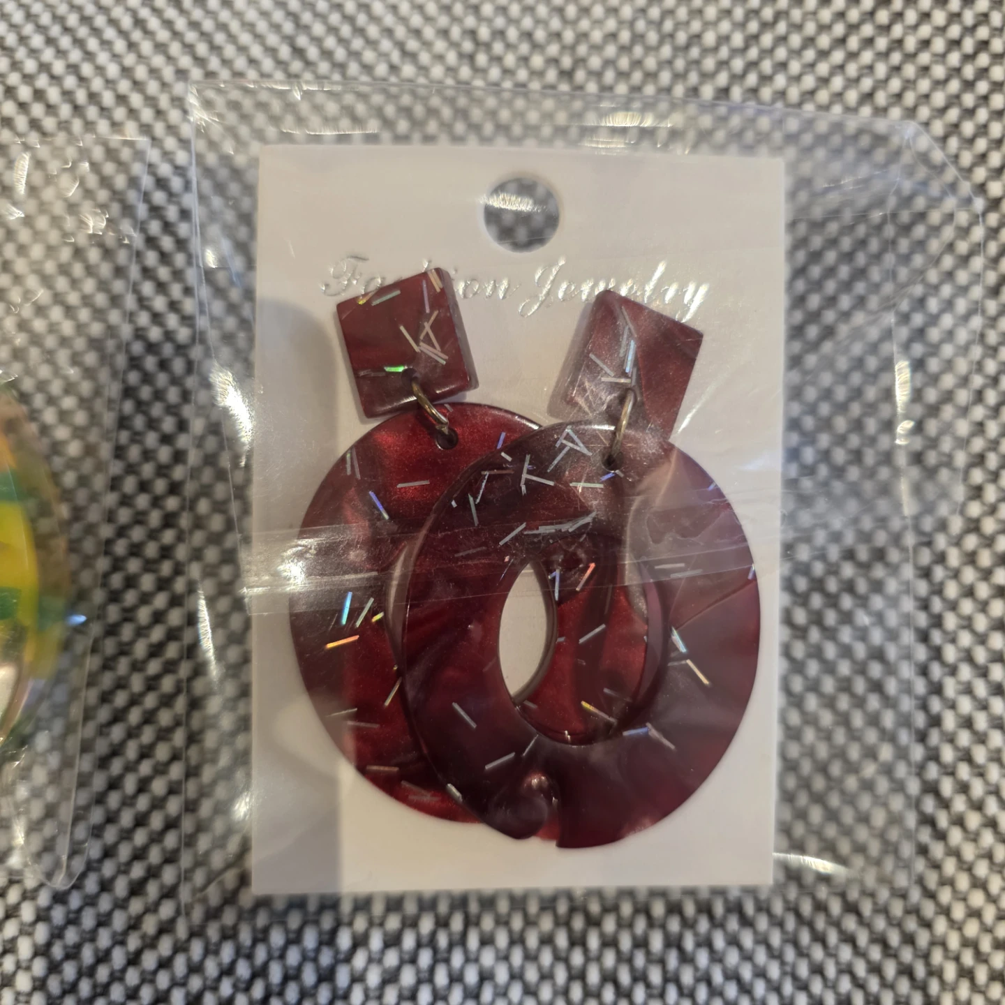 Fashion Acrylic Jewelry Red Glitter Drop Earrings - photo 2