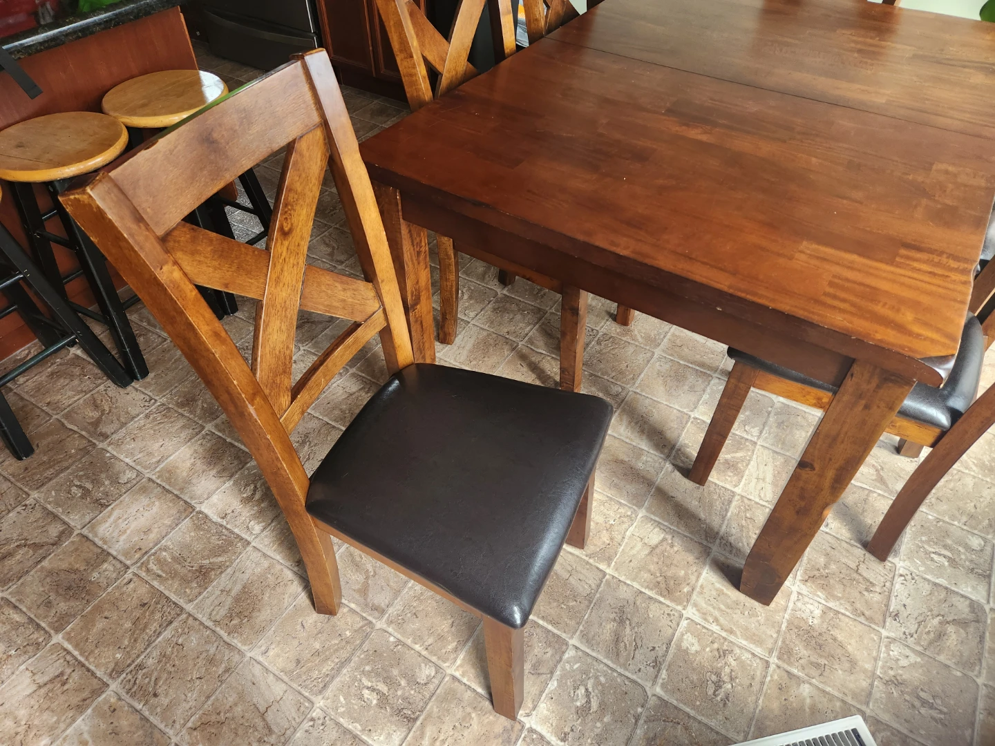 Wooden dining table set with 6 chairs - photo 3
