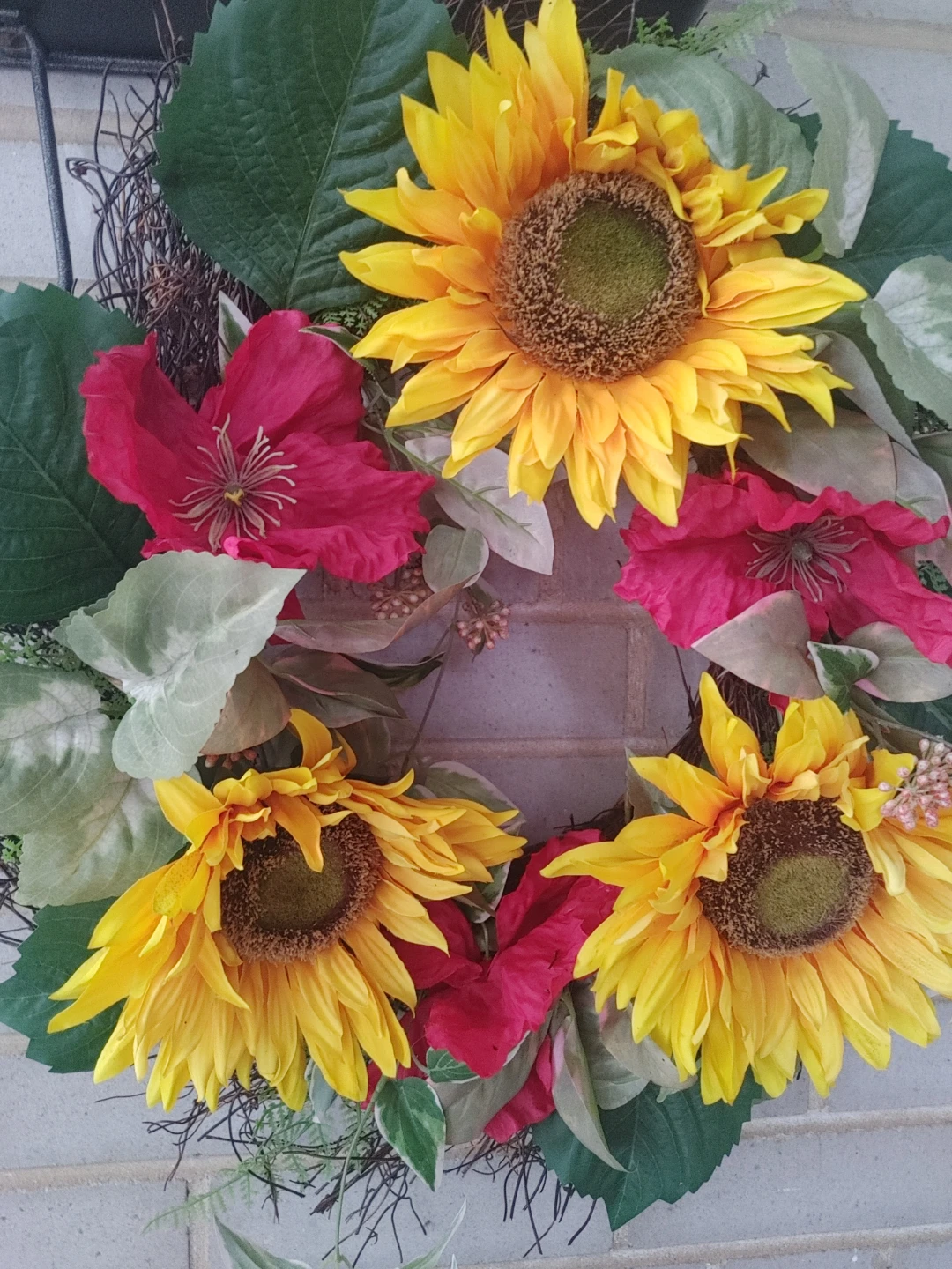 wreath Sunflower and Red Flower Wreath - photo 3