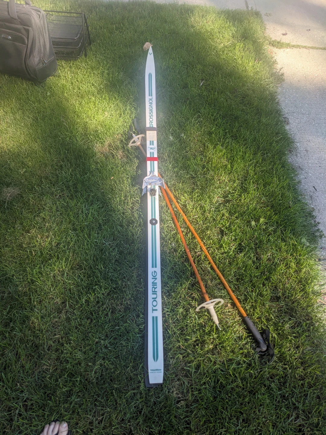 Vintage Rossignol Touring Skis with Poles