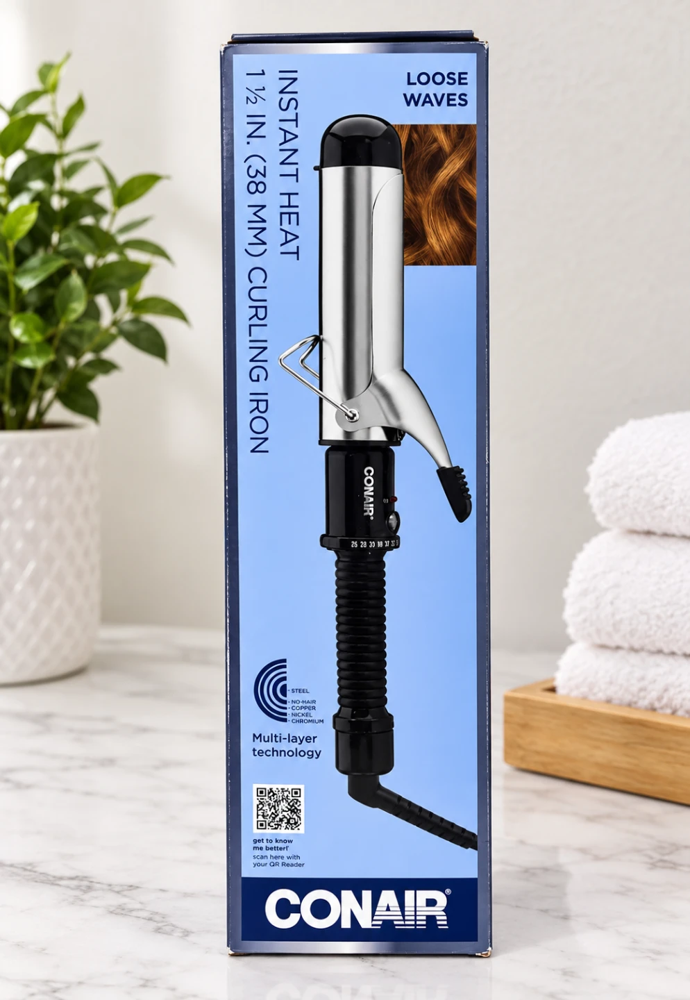 Conair CD89NC1-1/2'' Curling Iron, 30-second instant heat-up