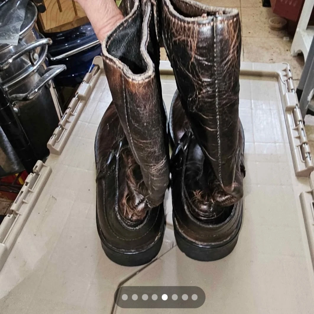 Men's Born Size 9.5 Pull On Harness Brown Boots - photo 5