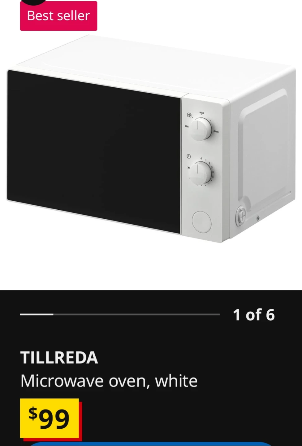 Ikea Tillreda compact microwave (20L) - photo 3