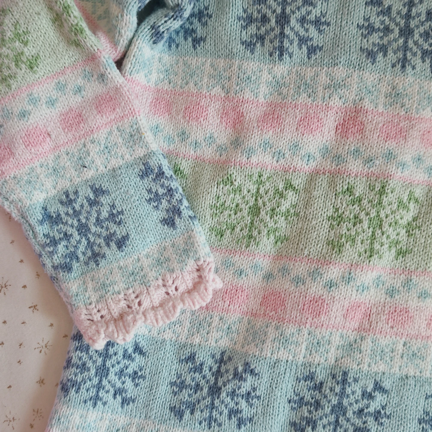 Girls' Pastel Snowflake Knit Sweater - photo 3