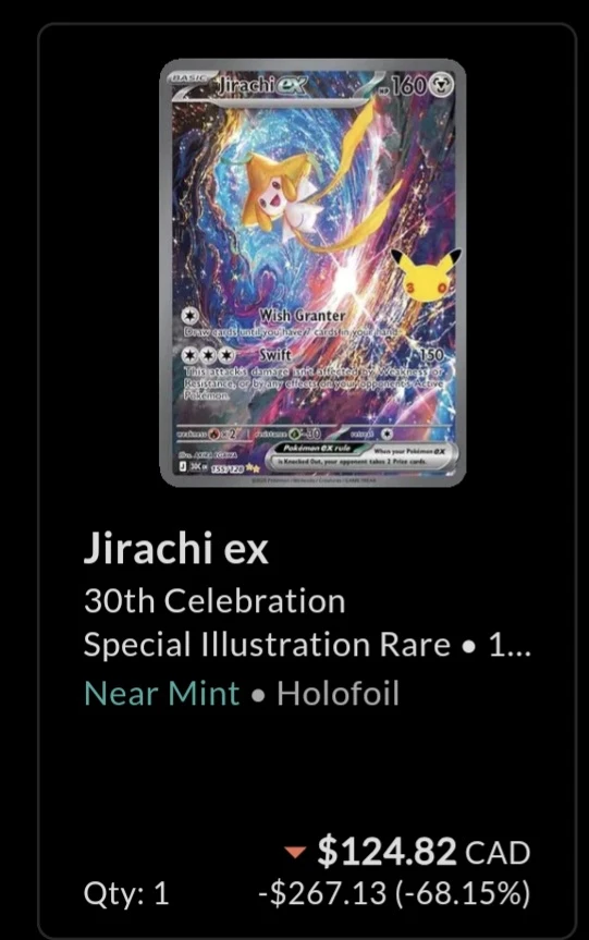 Jirachi ex 30th Celebration Special Illustration Rare Card - photo 2