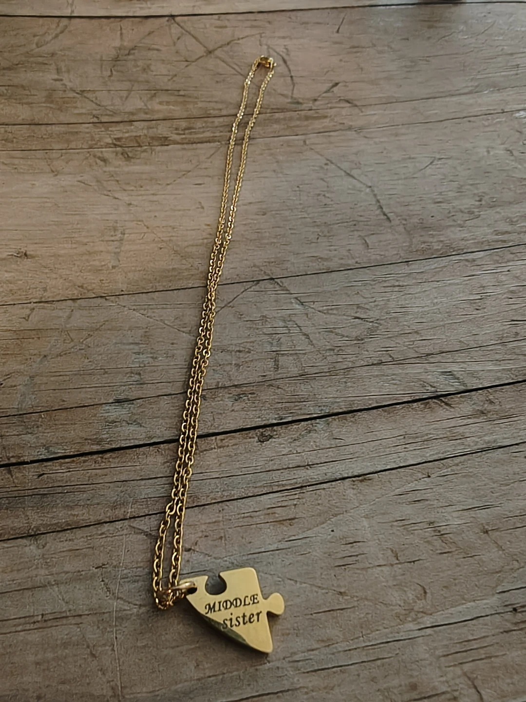 Middle Sister Puzzle Piece Necklace - photo 2