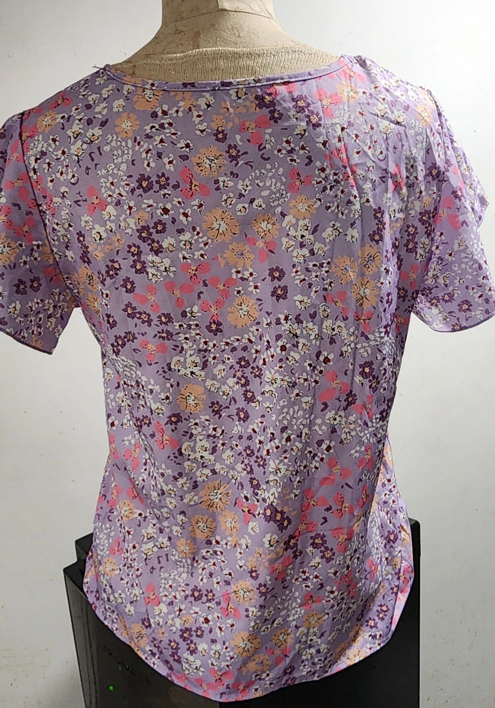 Floral Print Flutter Sleeve Blouse - Lavender - photo 2