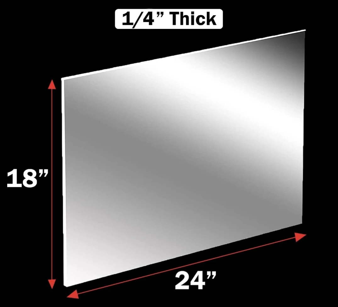 Clear Acrylic Plexiglass Sheet 18"×24" Thickness 1/4" - photo 3