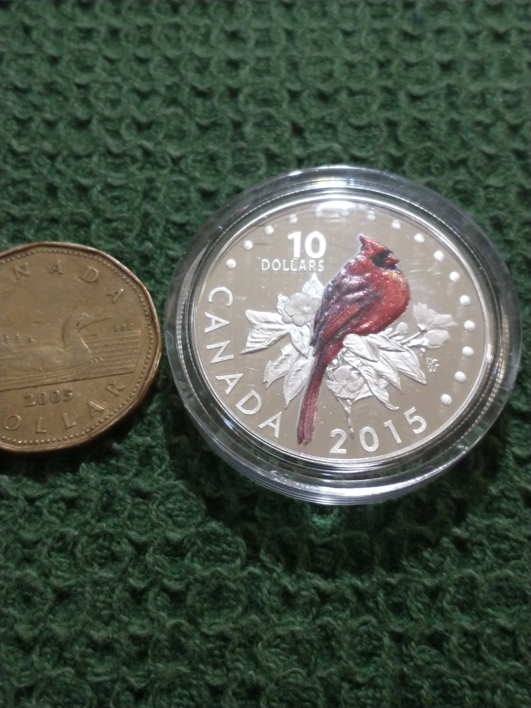 2015 Canada 10 Dollars Fine Silver Coin Cardinal KM #1888 - photo 3