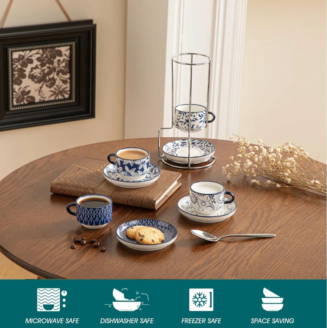 Ceramic Espresso Cup and Saucer Set - photo 3