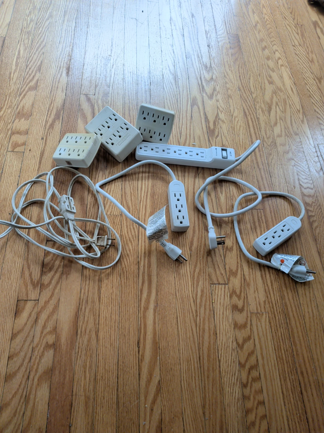 Set of Seven Power Bars and Outlet Adapters