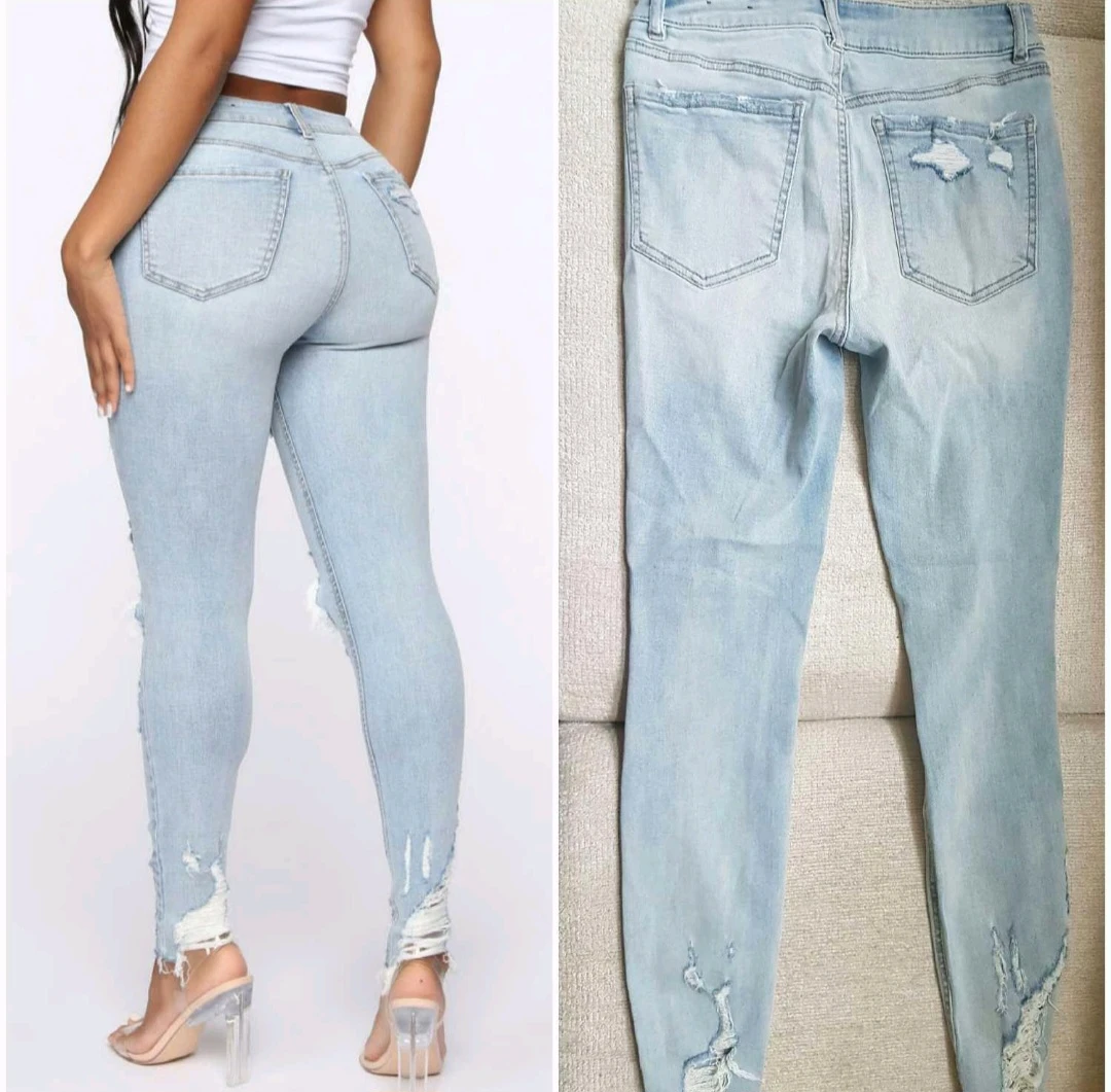 New! Light Wash Distressed Skinny Jeans - photo 2