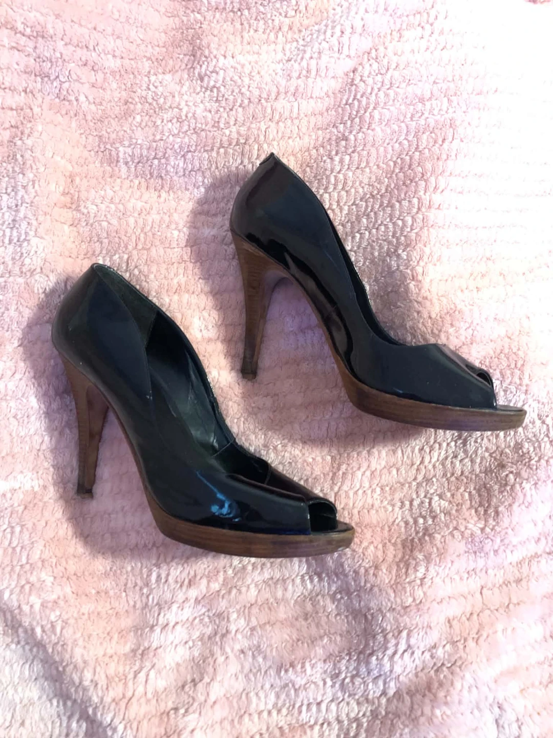 Aldo Patent Peep Toe Heels