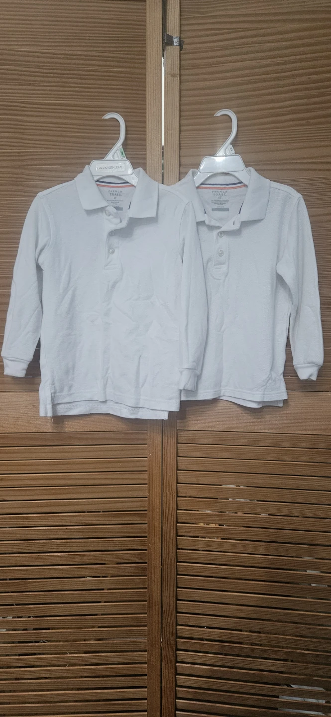 2 French Toast Long Sleeve Polo Shirts, Size 4T