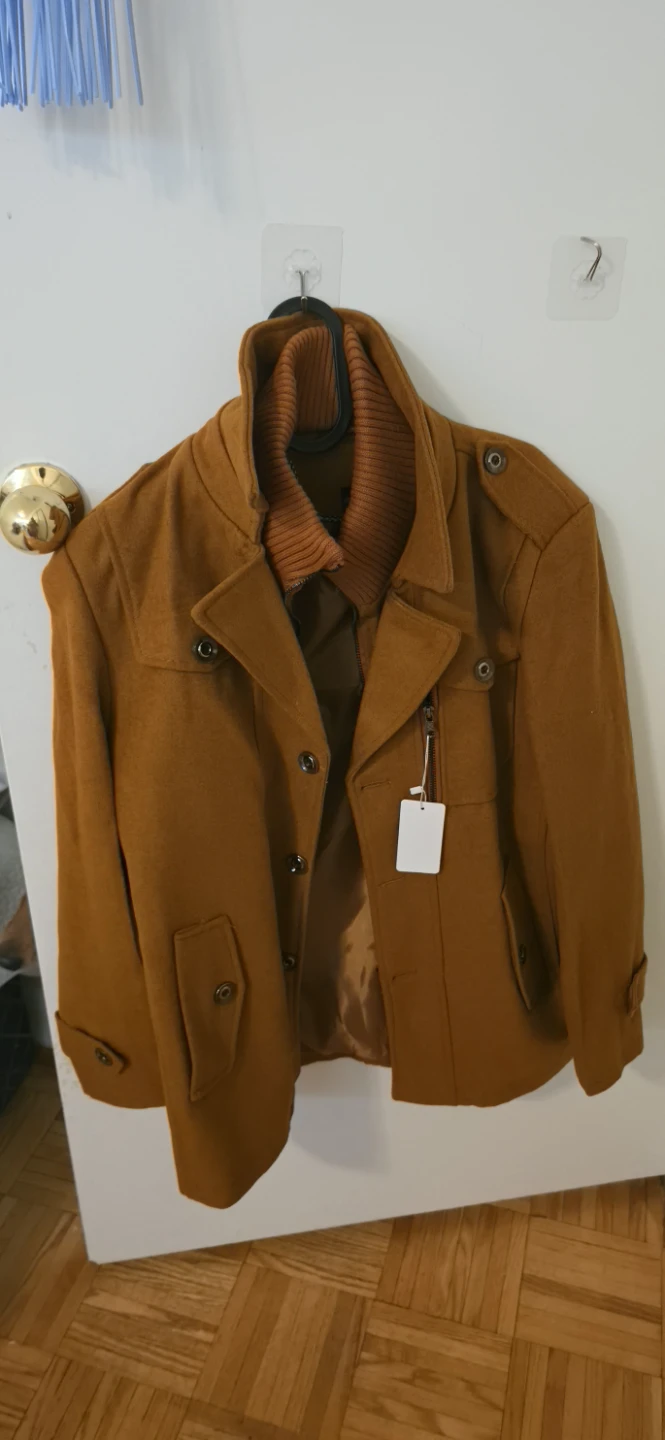 Never Worn: Tan Wool-Blend Pea Coat