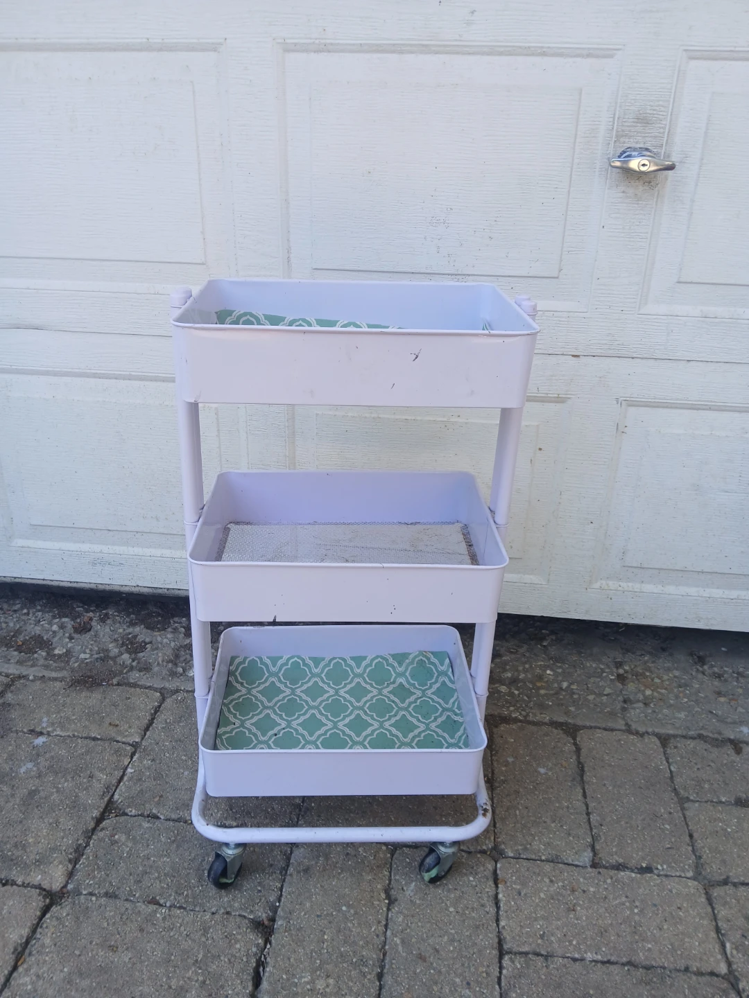 White 3-Tier Rolling Utility Cart