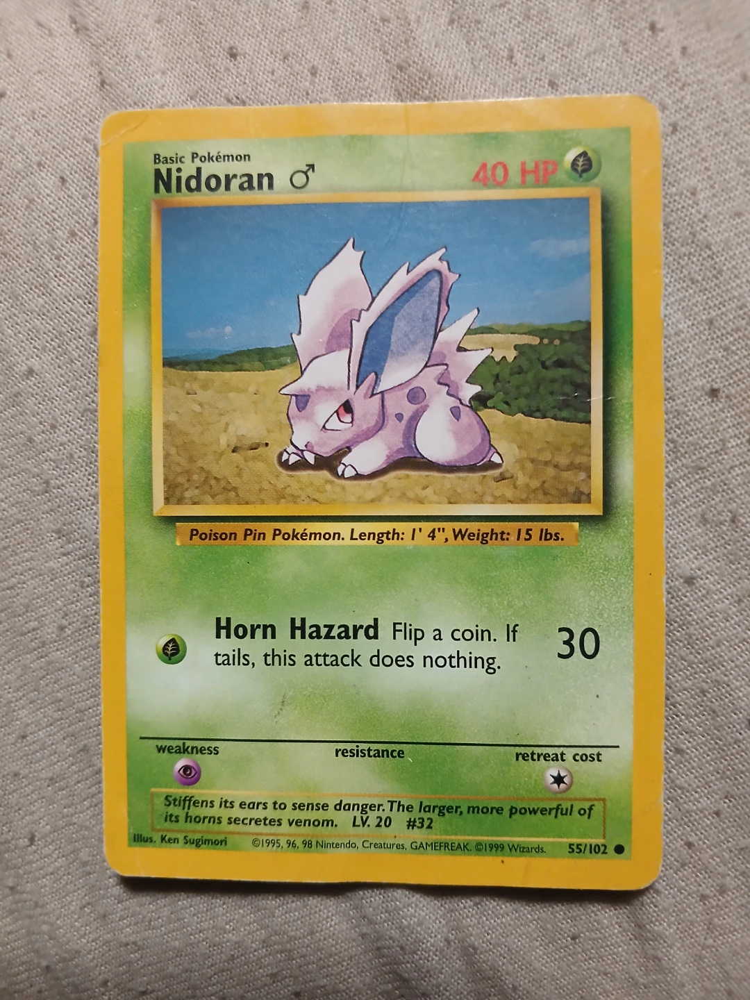 Nidoran 55/102 1999 Pokémon Card