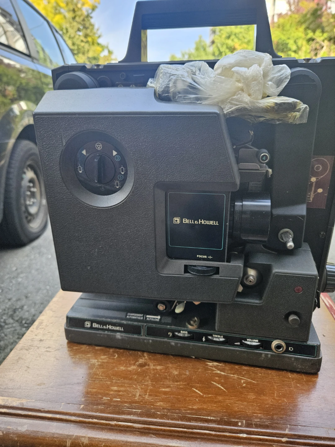 Bell & Howell Movie Projector and Vintage Ottoman - photo 4