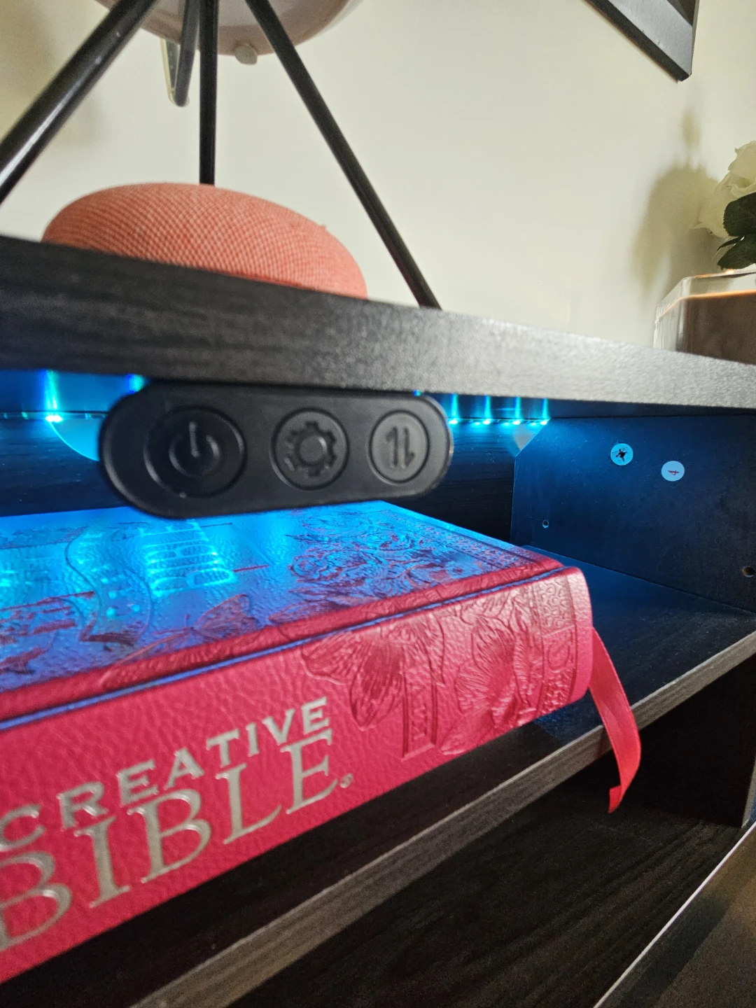 Dark Wood Queen Bed Frame with LED Headboard - photo 4
