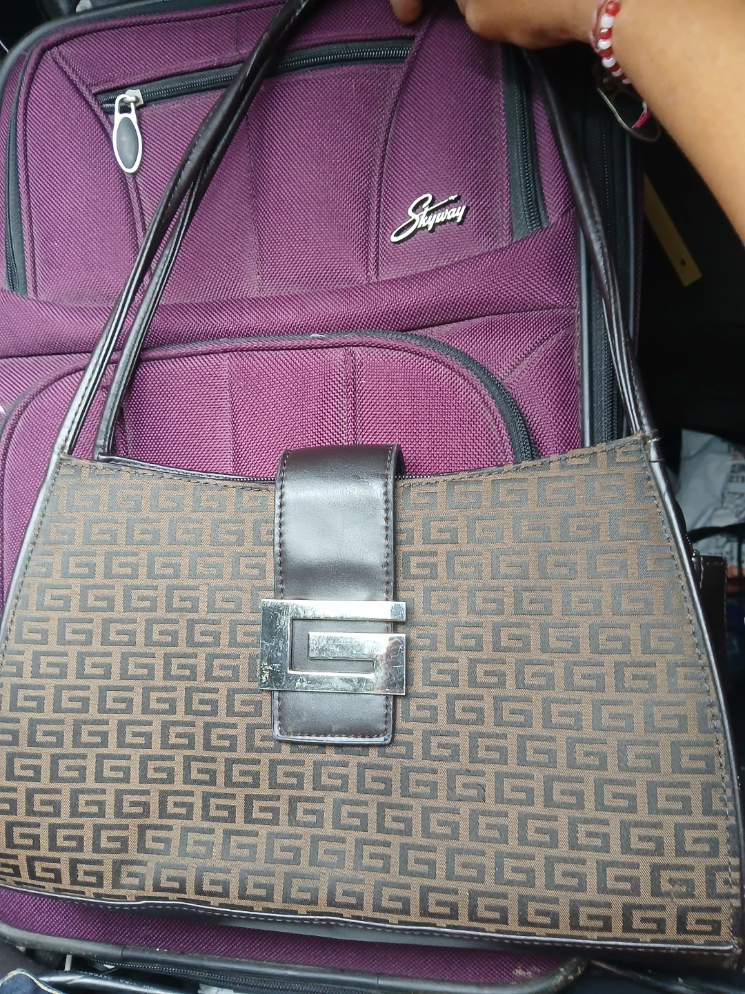 Guess Brown Pattern Handbag