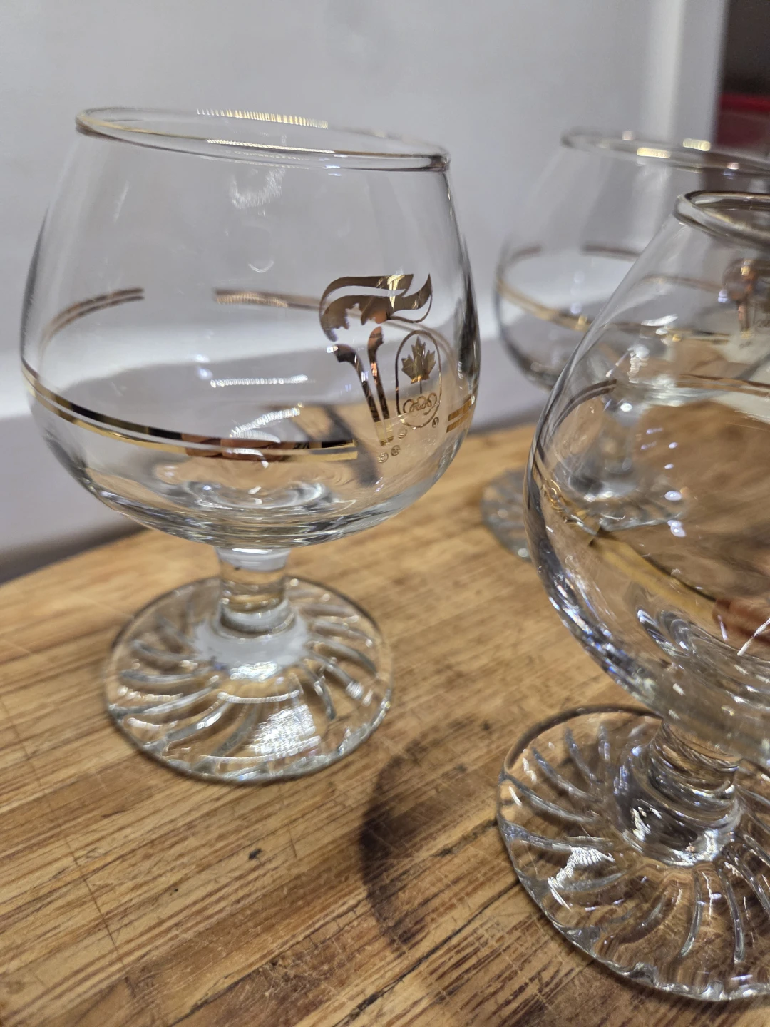 1988 Olympic Set of 4 Vintage Brandy Glasses with Gold Trim - photo 4