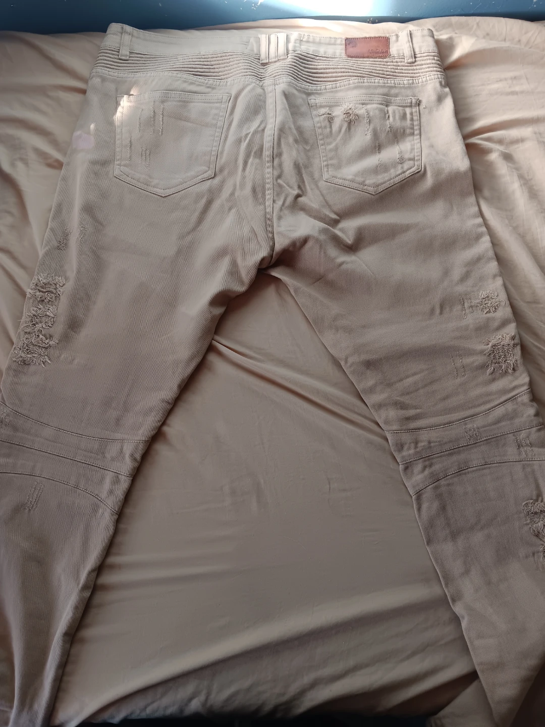 Focus Jeans Tan Distressed Biker Denim - photo 5