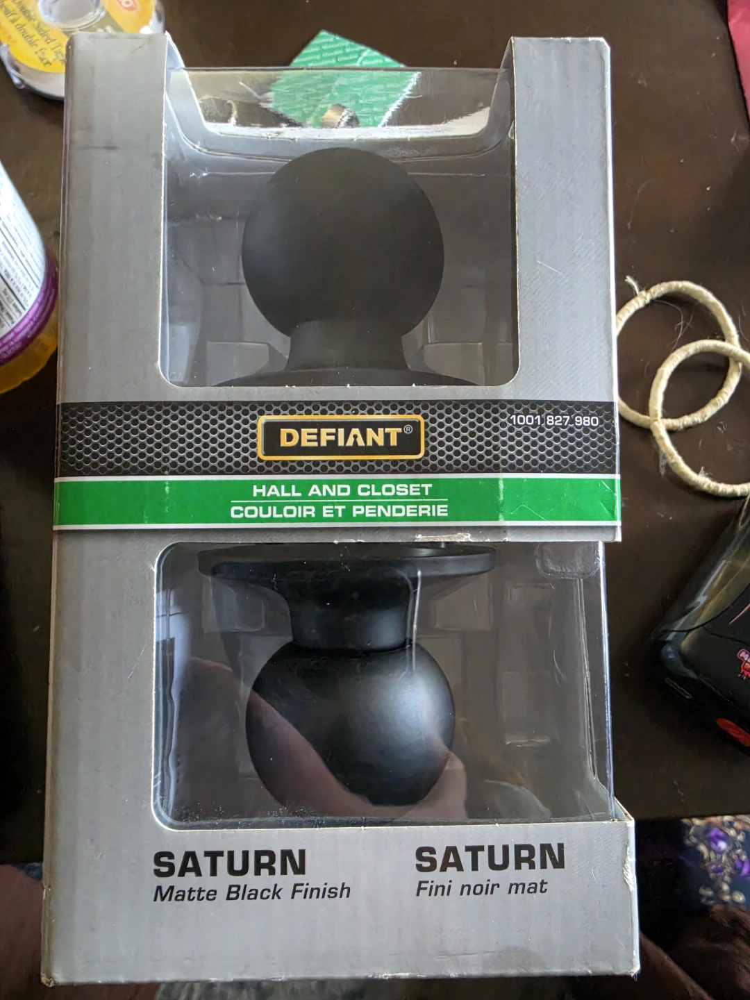 Defiant Saturn Hall and Closet Door Knob, Matte Black