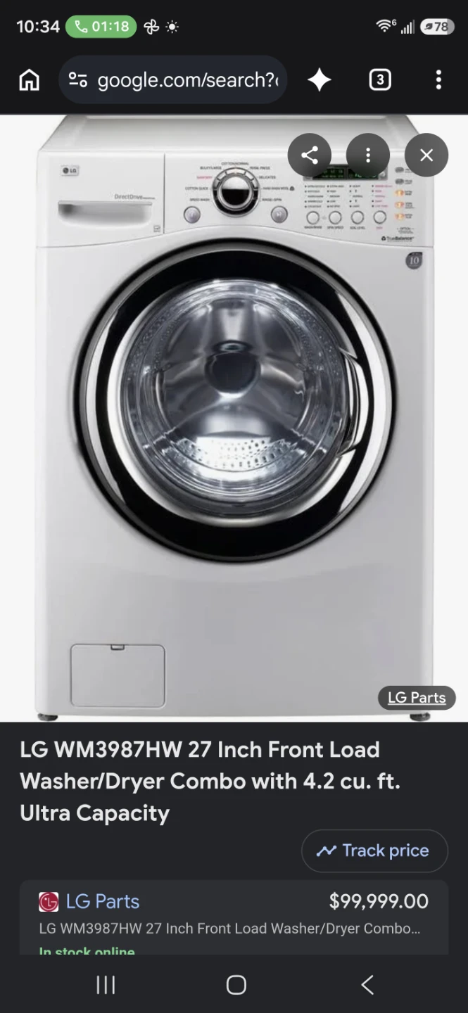 LG 27in wide washer dryer 2 in 1 combo - photo 3