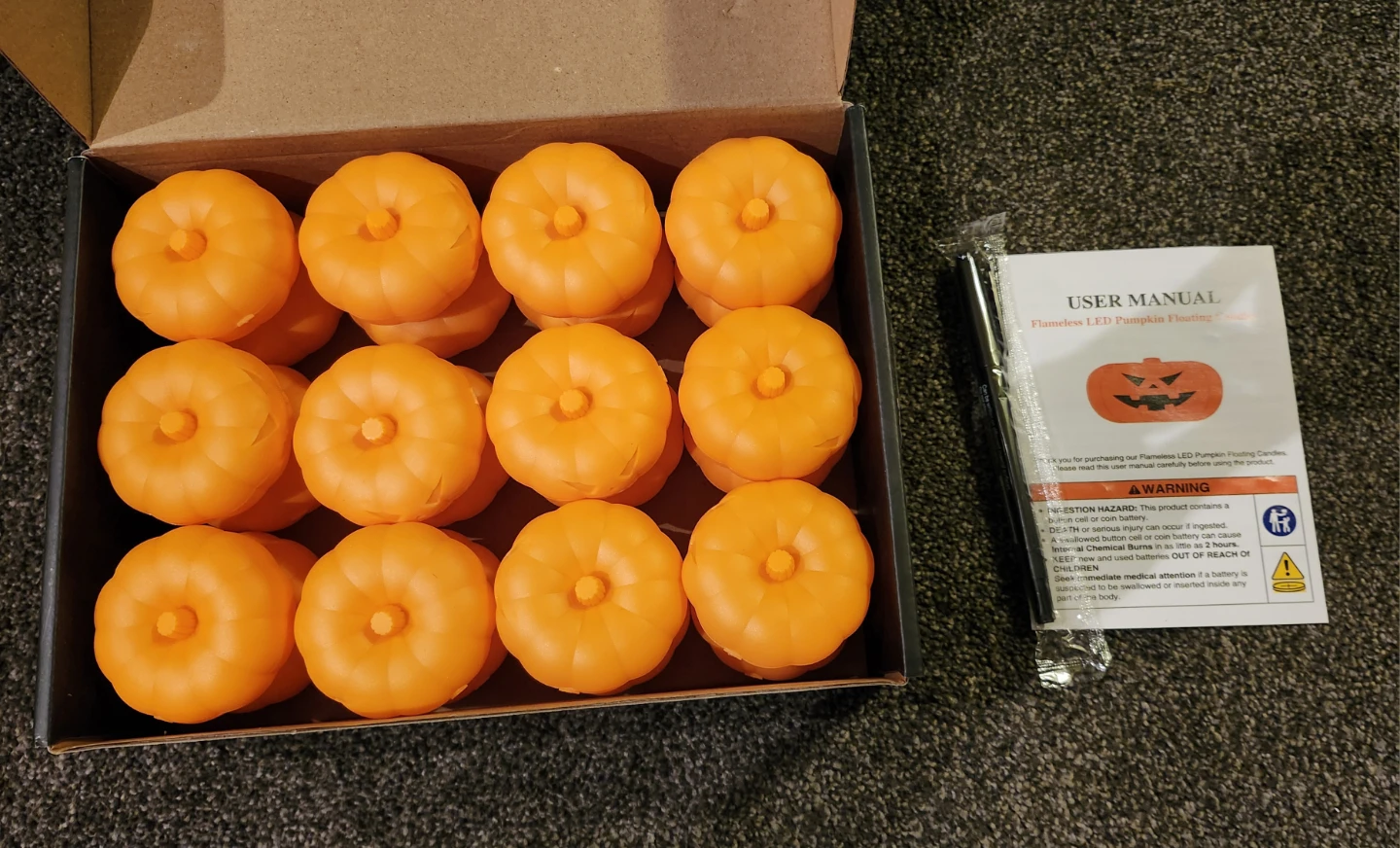 Set of Flameless LED Pumpkin Floating Candles - photo 4