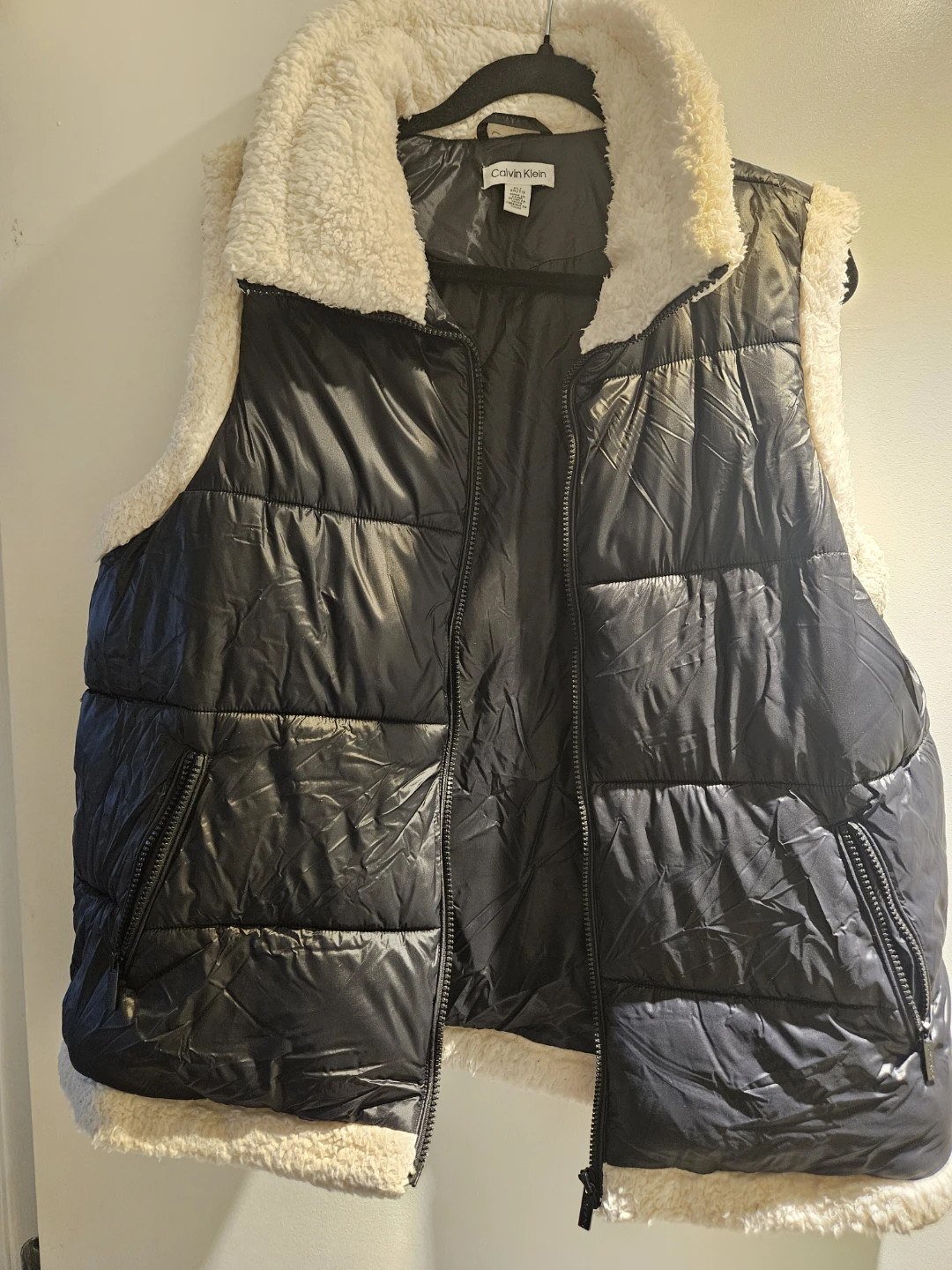 Calvin Klein Black Sherpa Vest