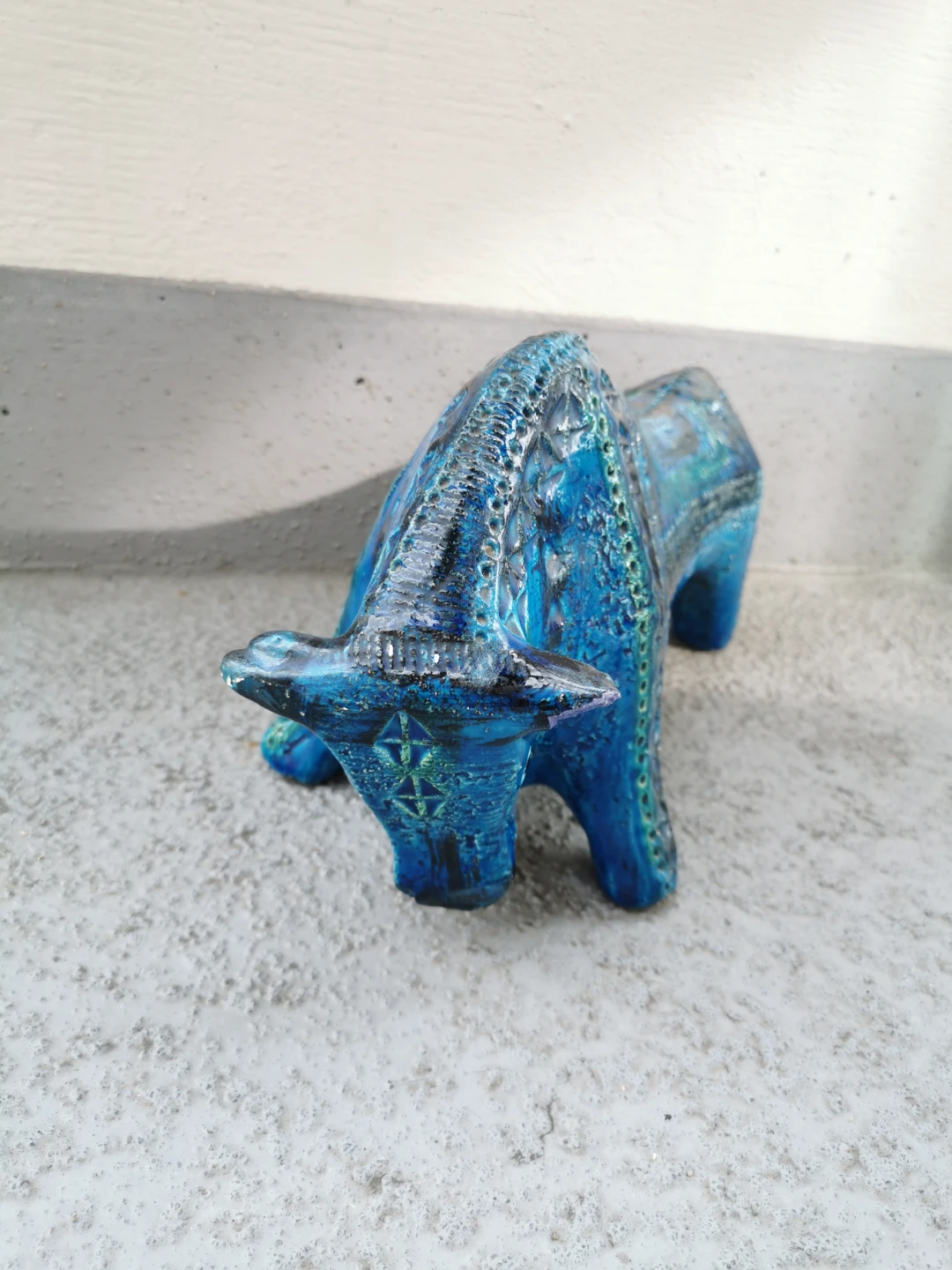 Vintage Bitossi Rimini Blu Bull Attributed to Aldo Londi 13" - photo 3