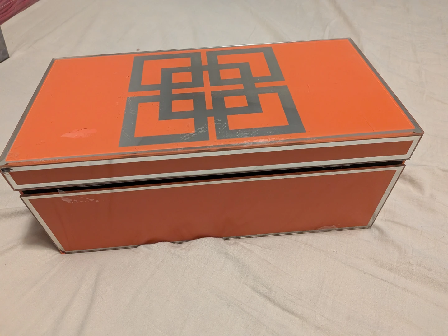 Hinged decorative storage box