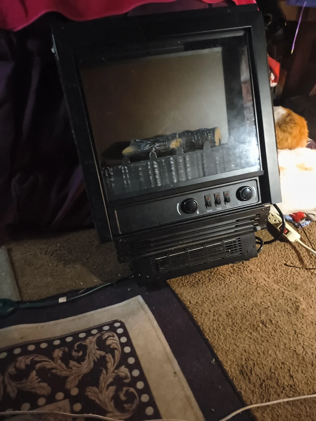 Black Electric Fireplace Heater