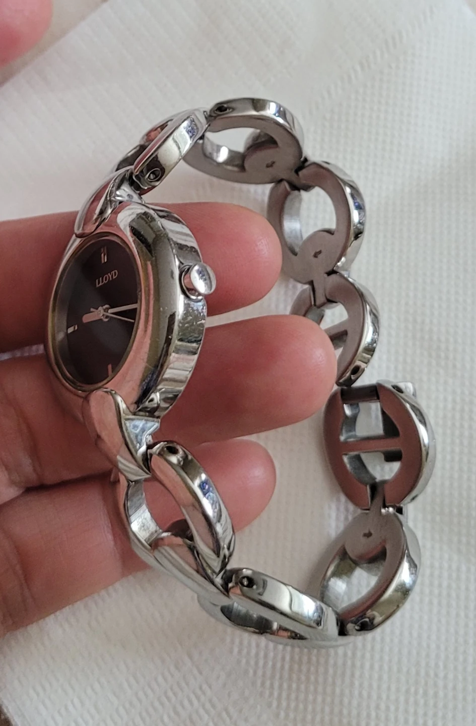 Lloyd silver tone link bracelet watch🏈 - photo 2
