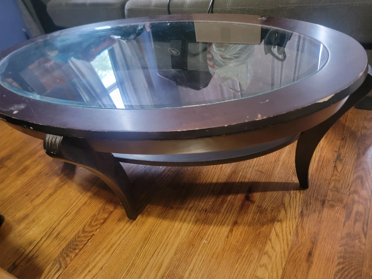 Oval Glass Coffee Table