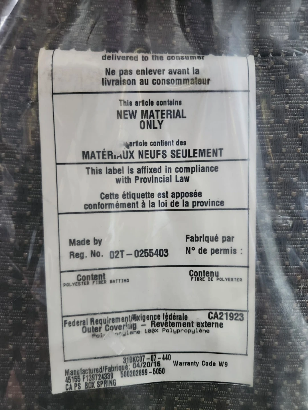 Brand New Queen mattress Box still in Bag - photo 3