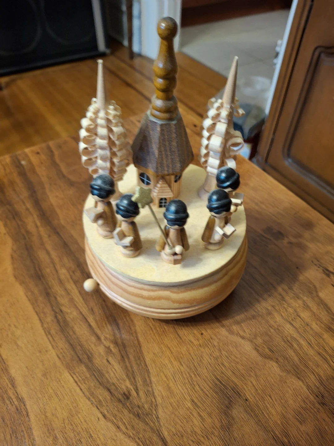 Wooden Musical Carousel with Figurines