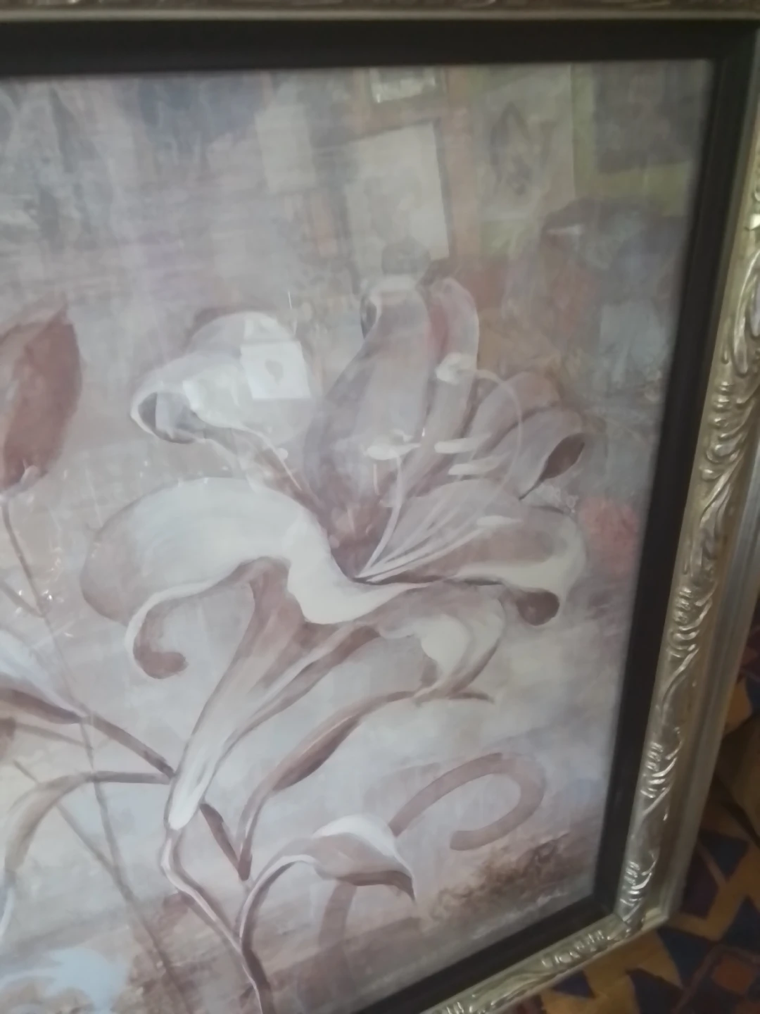 S. Vassileva Floral Wall Art with Ornate Silver Frame - photo 3