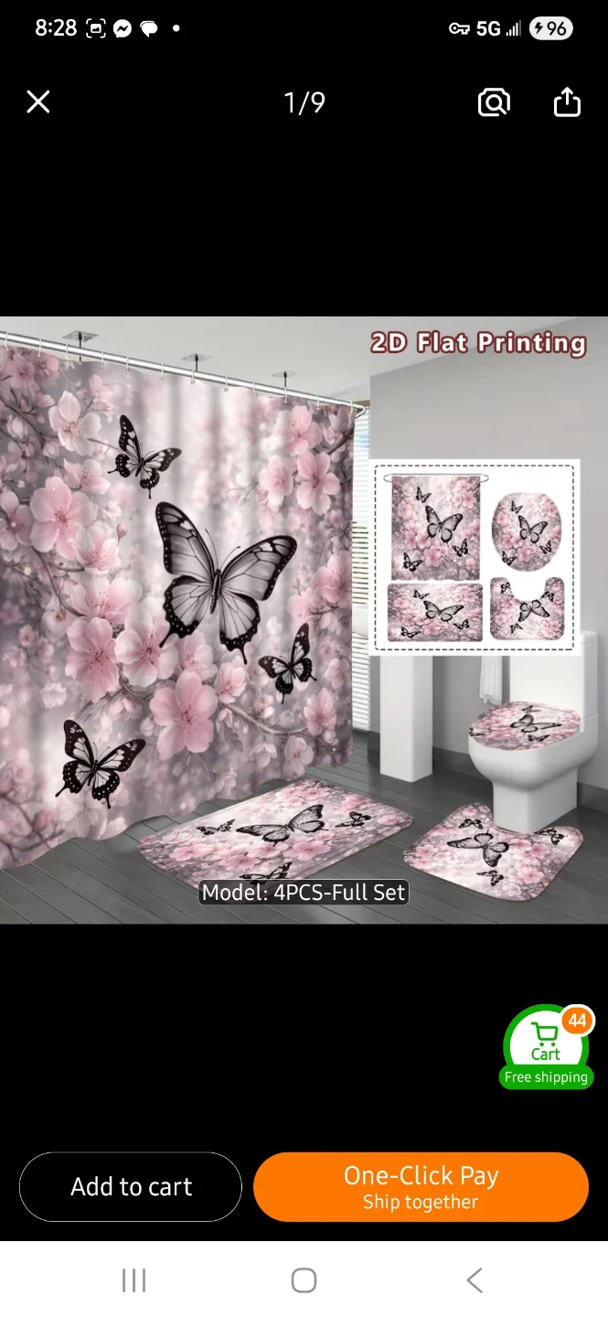 NEW 4-Piece Butterfly and Floral Bathroom Set 🦋