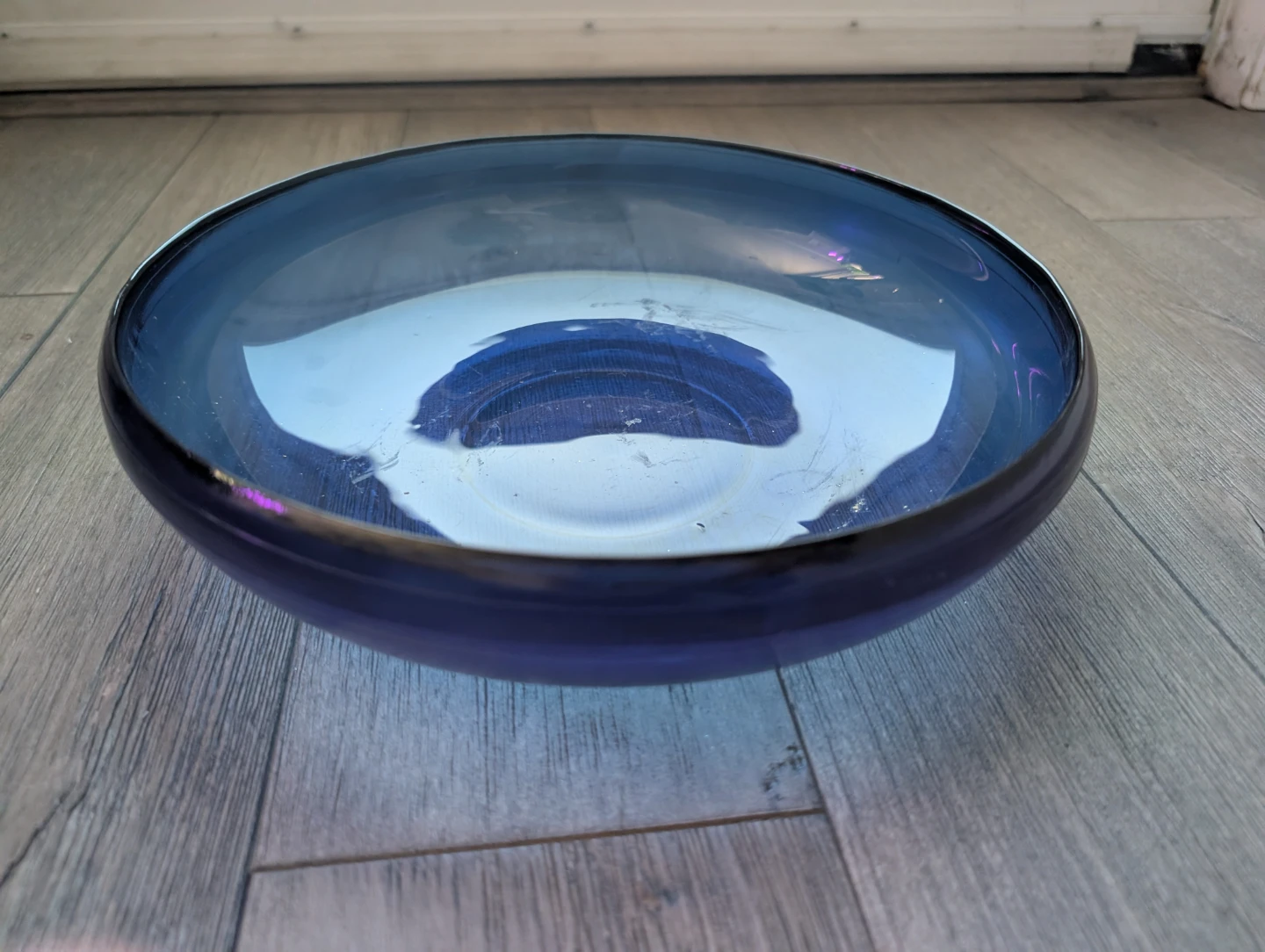 Dark Blue Glass Serving Bowl