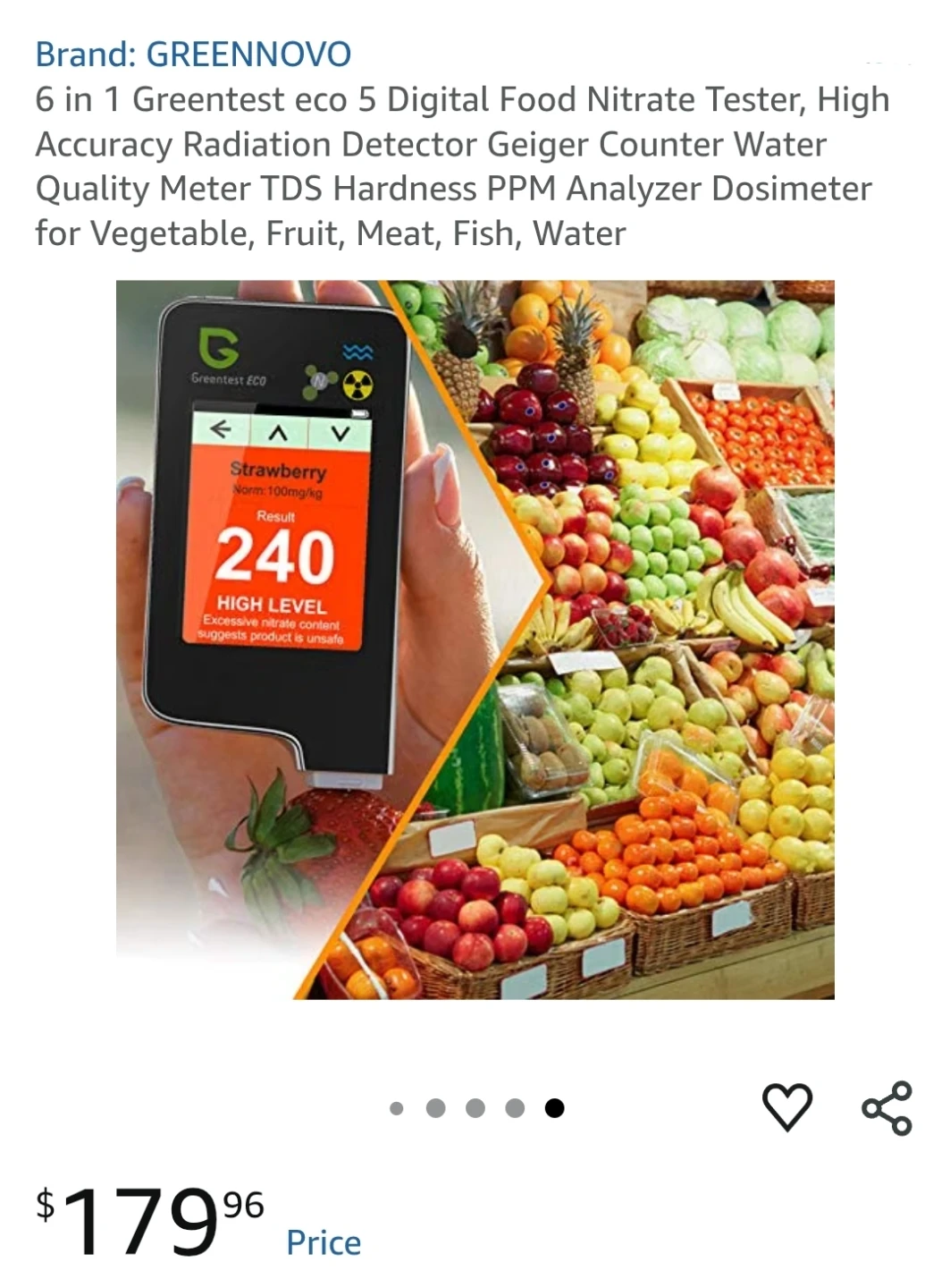 GreenovO 6 in 1 GreenTest ECO Digital Food Nitrate Tester