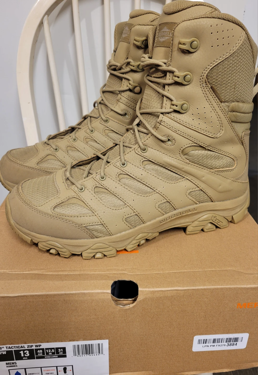 Merrell Moab 3 mens 8" Tactical cream Boots J004107 Sz 13