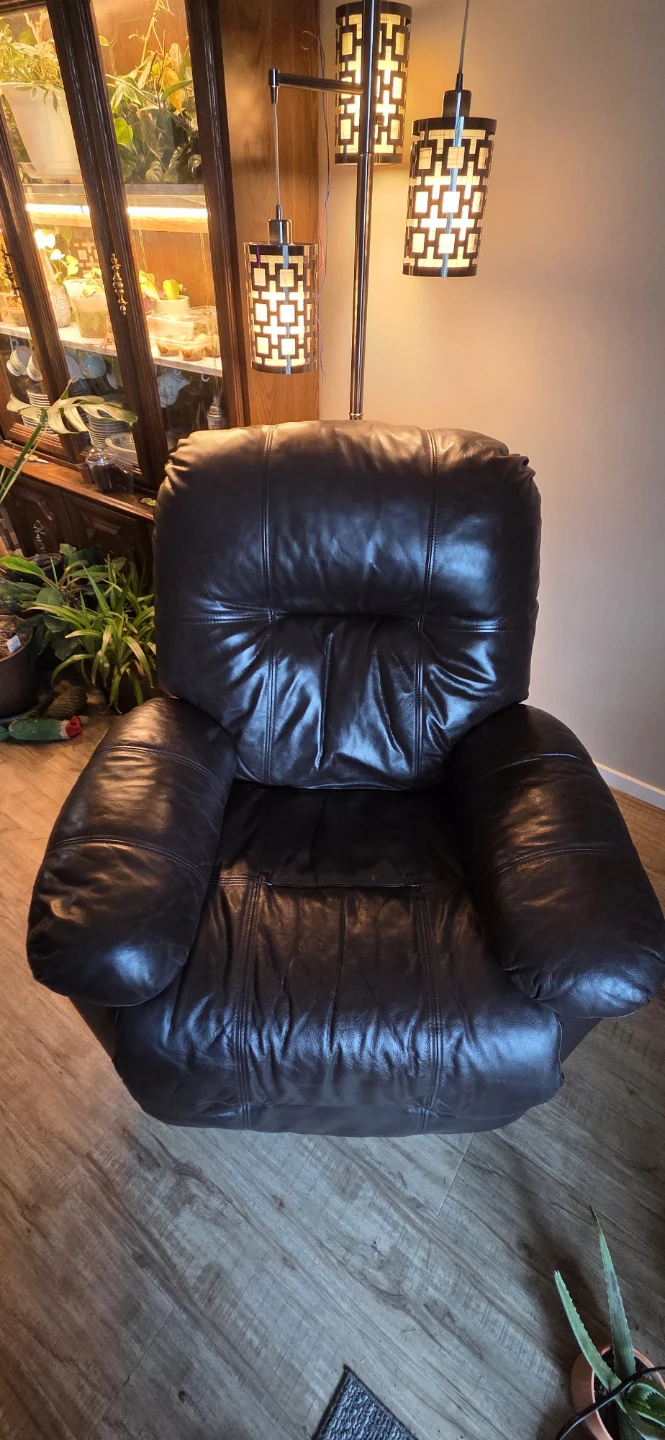 Dark Brown Leather Recliner - photo 4