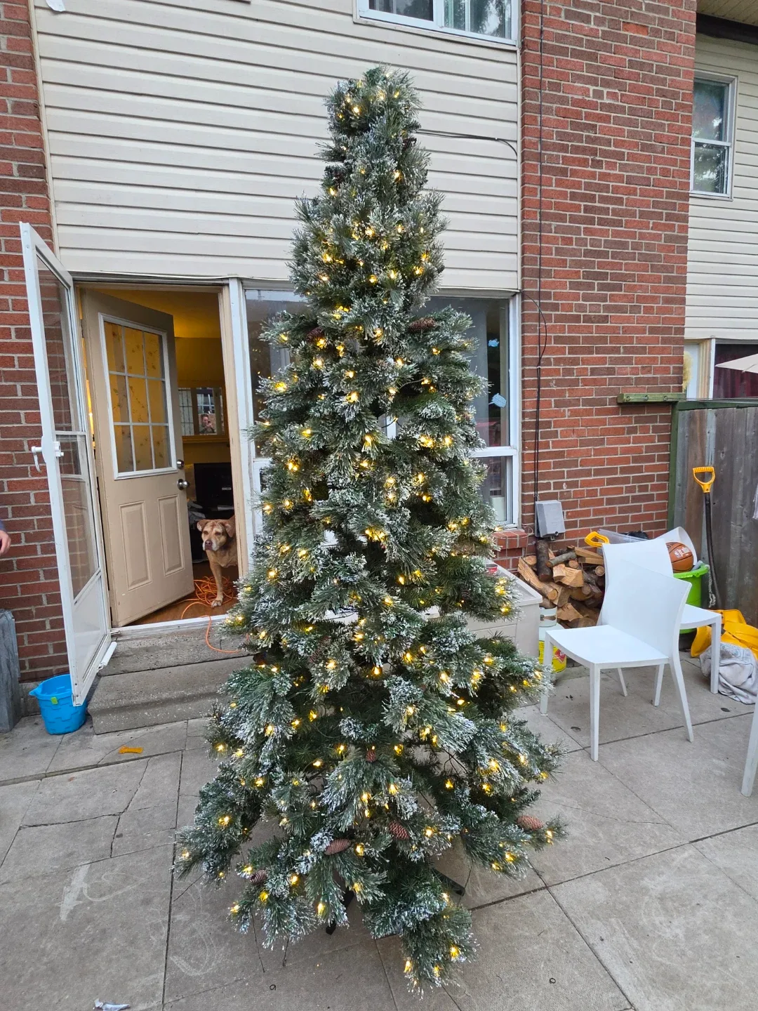Pre-lit Flocked Artificial Christmas Tree