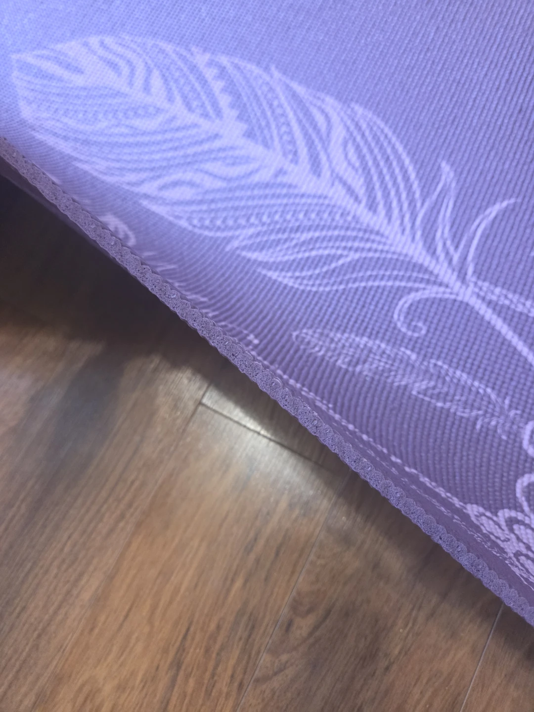 Purple Yoga Mat with Feather Design - photo 2