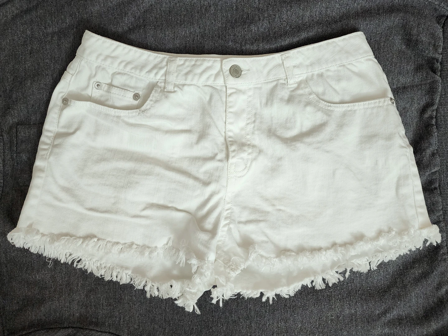 White Denim Shorts Size L