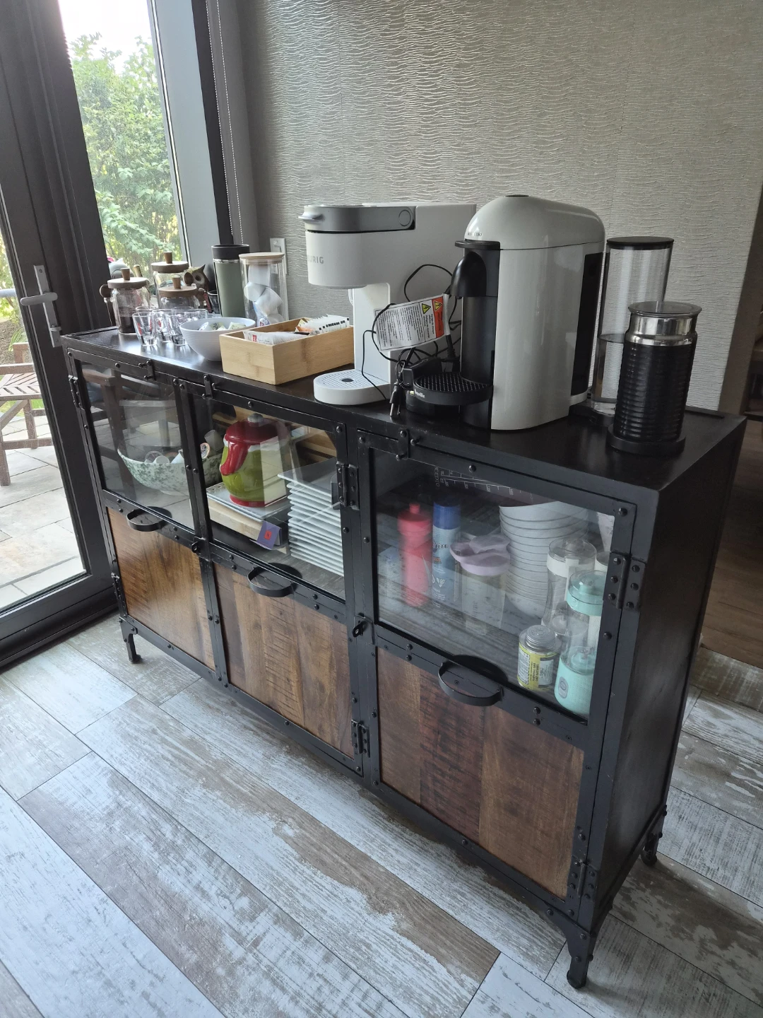 Industrial Style Metal and Wood Sideboard - photo 2