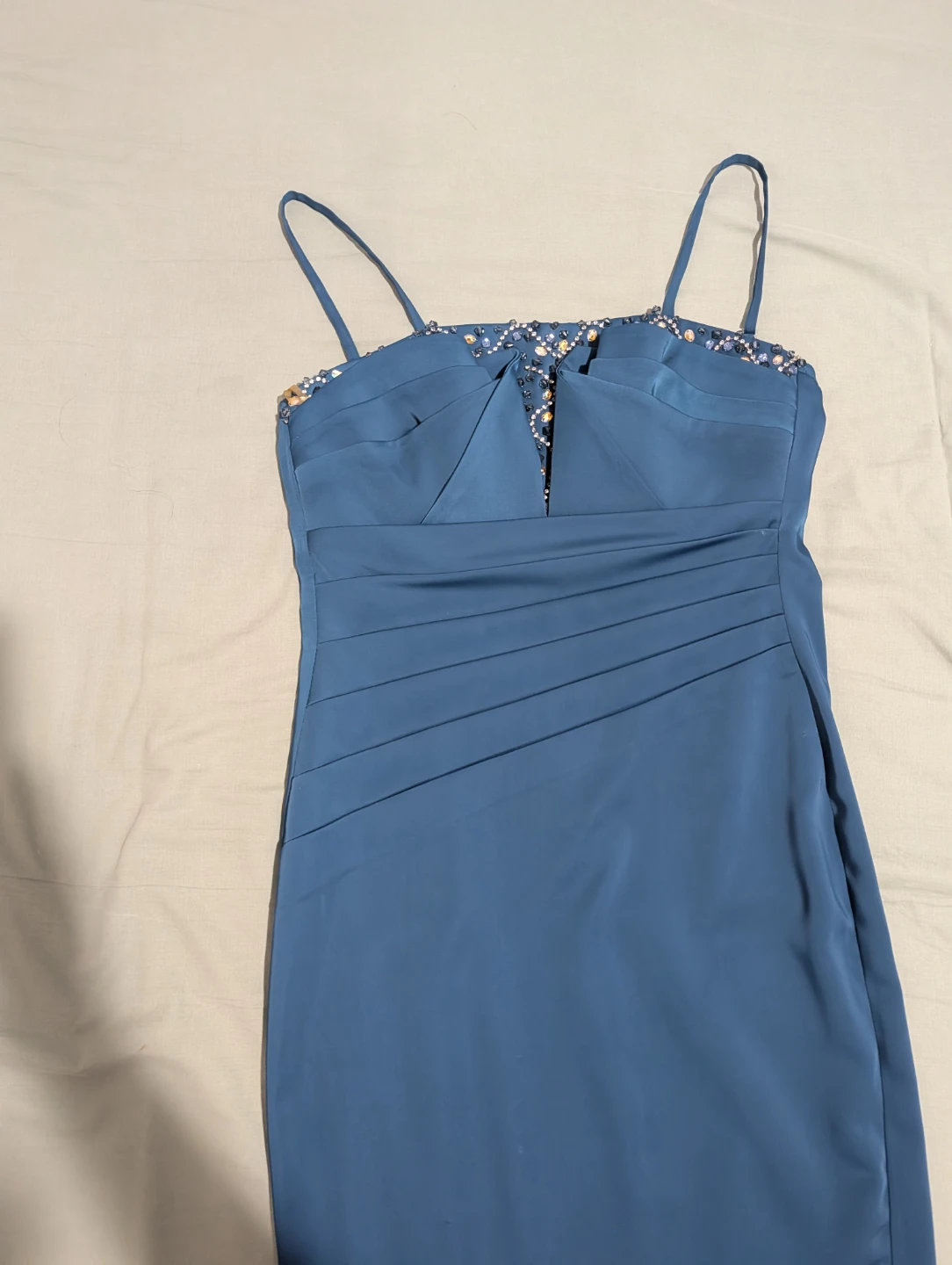 Blue Beaded Cocktail Dress - photo 4