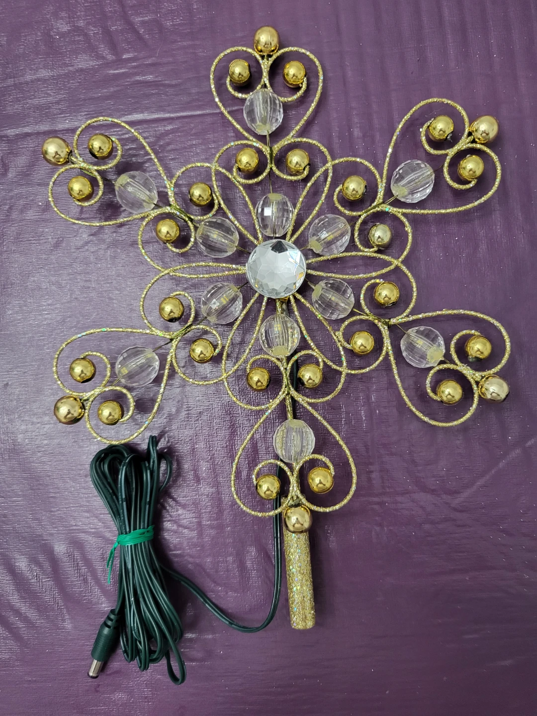 Vintage Gold Snowflake Christmas Tree Topper